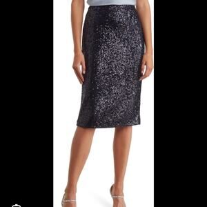 Elegant Black Sequin Skirt